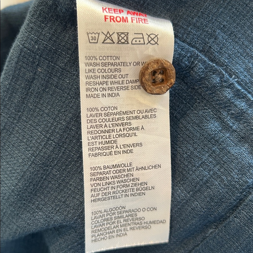 BDG By Urban Outfitters Blue Cotton Button Down Short Sleeve Shirt - Picture 6 of 6
